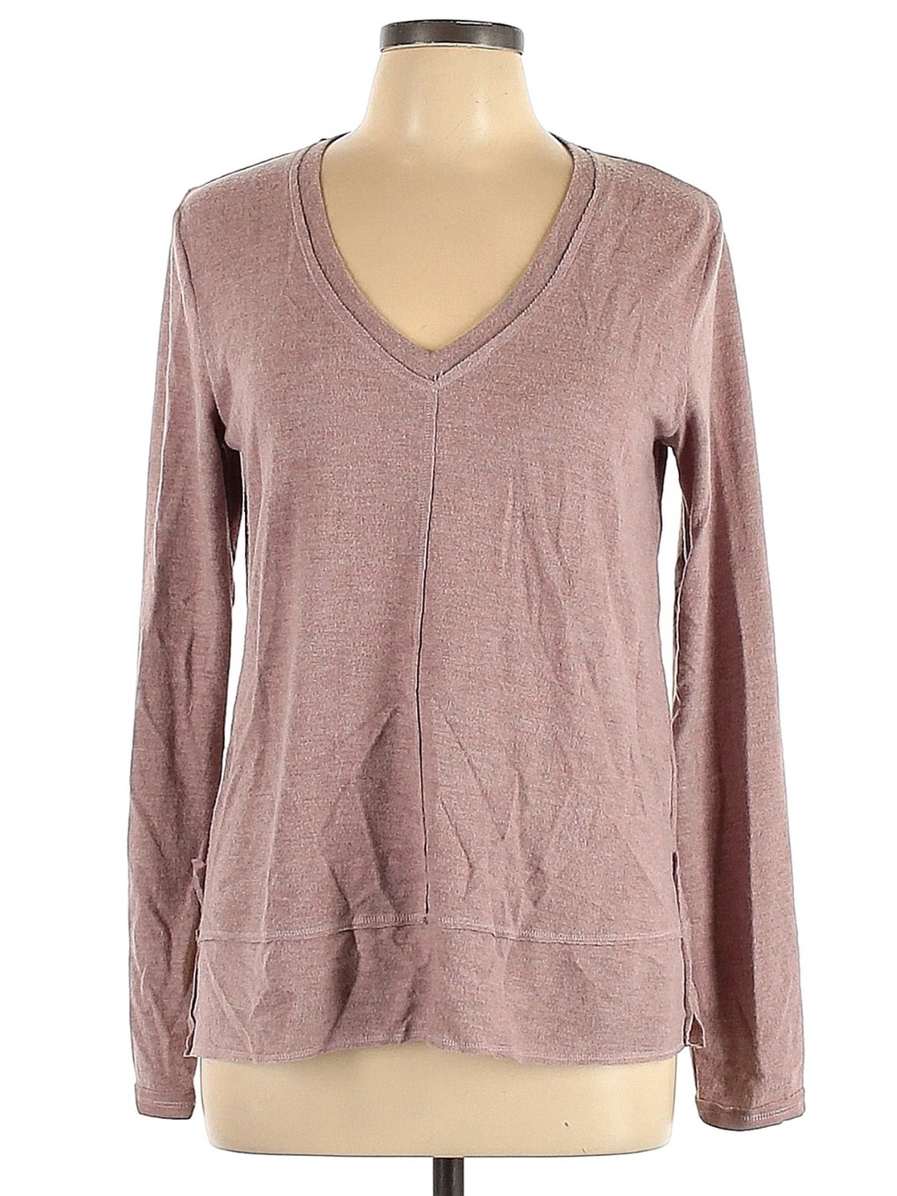 H by bordeaux Womens V-Neck Sweater — Dusty Mauve